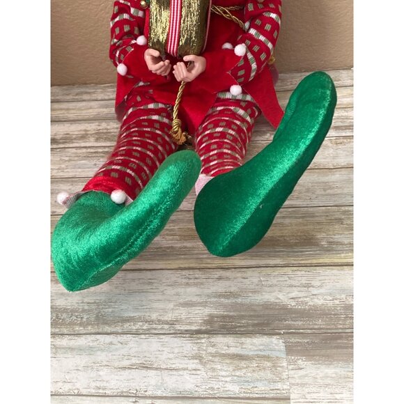 Jingles & Joy Christmas Elf Posable Shelf Sitter 20” Holiday Mantle Decor NEW - Picture 3 of 12